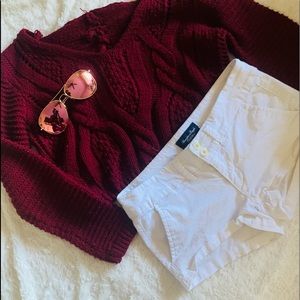 American Eagle white low rise shorts